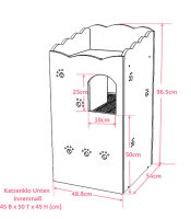 CatS Design Katzenklo hochwertig Holz Katzentoilette Schrank mit Streumatte A2