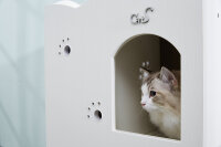 CatS Design Katzenklo hochwertig Holz Katzentoilette Schrank mit Streumatte A2